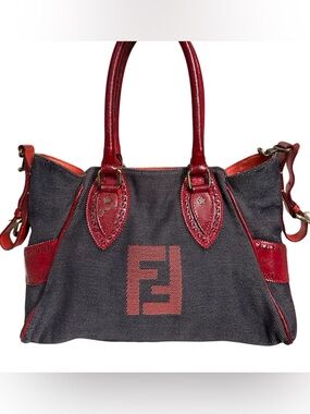 Fendi Denim Etniko Du Jour Shoulder Bag